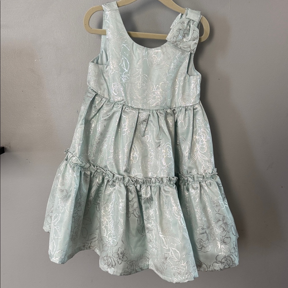 Rachel Zoe Mint Green Floral Kids Formal Dress